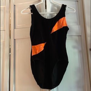 Halloween Illusions black & orange leotard size S